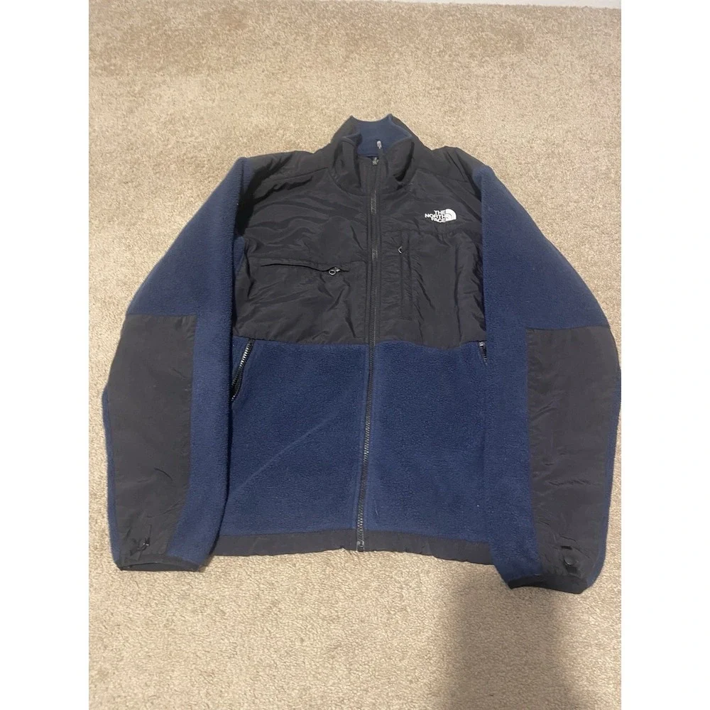 VINTAGE 90s THE NORTH FACE DENALI JACKET FLEECE BLUE BLACK MENS SIZE Large